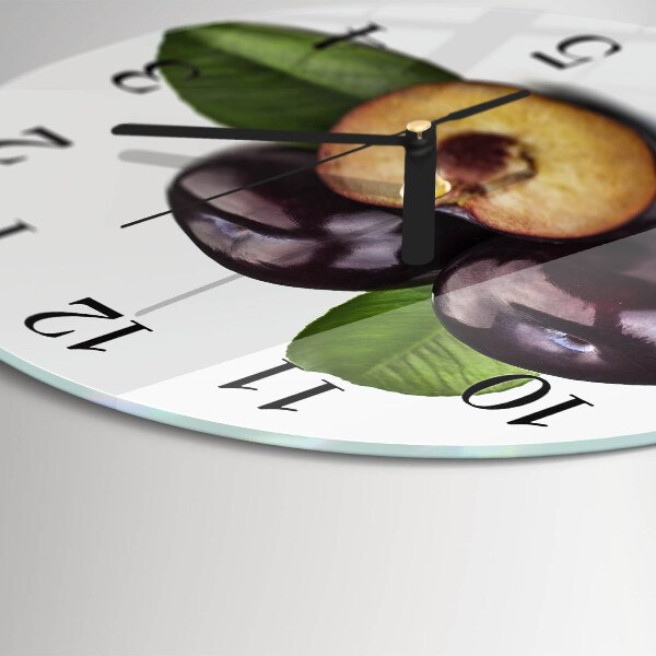 Wanduhr rund Pflaumen