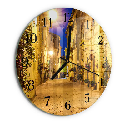 Wanduhr rund Straßennacht