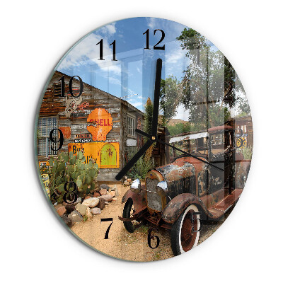Wanduhr rund Altes Auto
