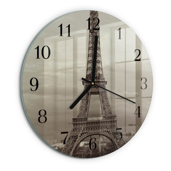 Wanduhr rund Eiffelturm