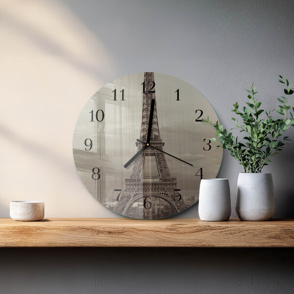 Wanduhr rund Eiffelturm