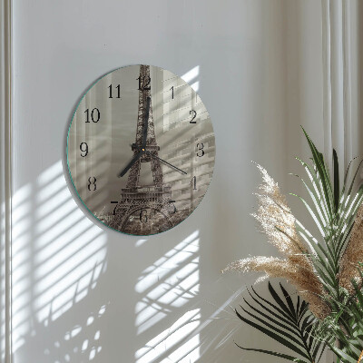 Wanduhr rund Eiffelturm