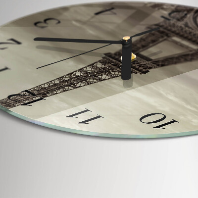 Wanduhr rund Eiffelturm