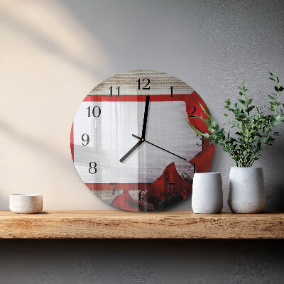 Wanduhr rund Rosen