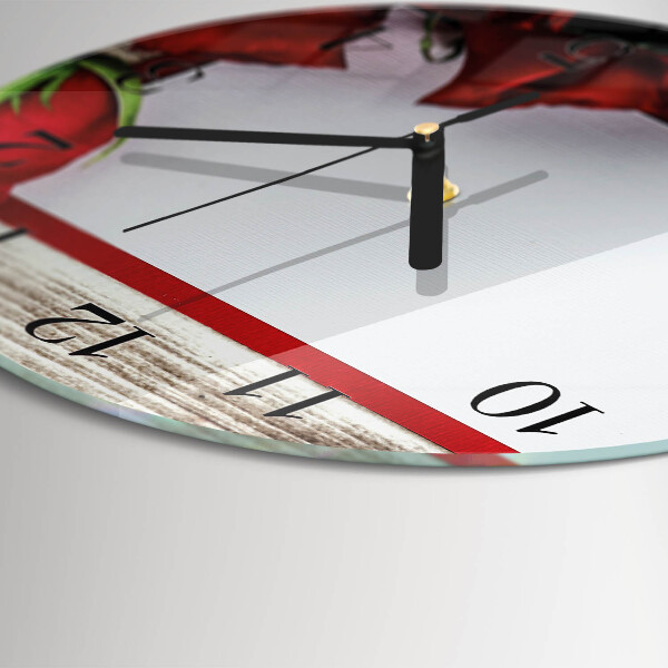 Wanduhr rund Rosen