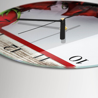 Wanduhr rund Rosen