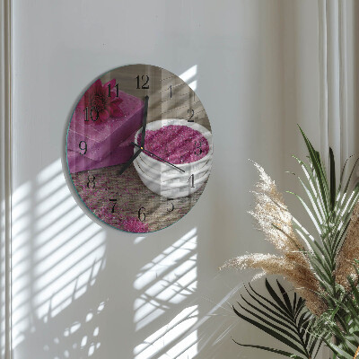 Wanduhr rund Blume