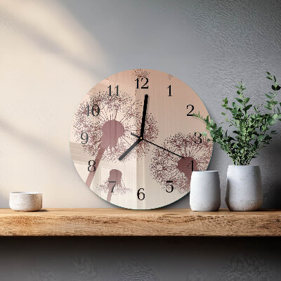 Wanduhr rund Löwenzahn