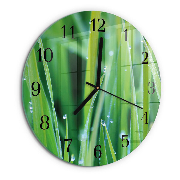Wanduhr rund Gras