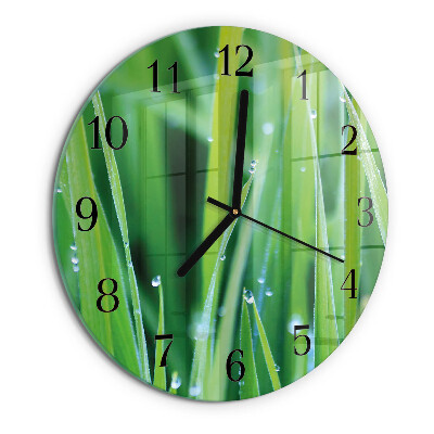 Wanduhr rund Gras