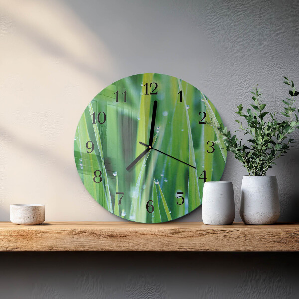 Wanduhr rund Gras