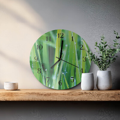 Wanduhr rund Gras
