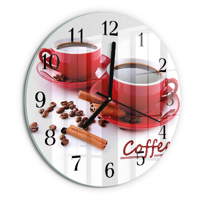 Wanduhr rund Tasse Kaffee