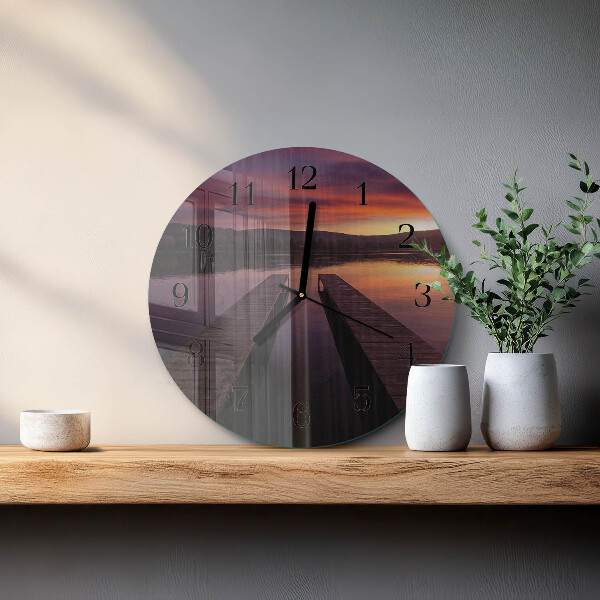 Wanduhr rund Sonnenuntergang