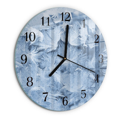 Wanduhr rund Schneeflocken