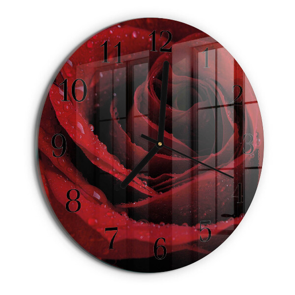 Wanduhr rund Rose