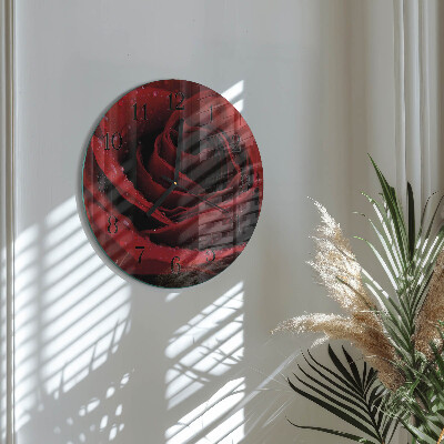 Wanduhr rund Rose