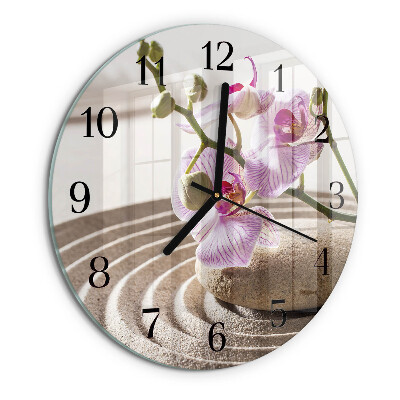 Wanduhr rund Sandorchidee