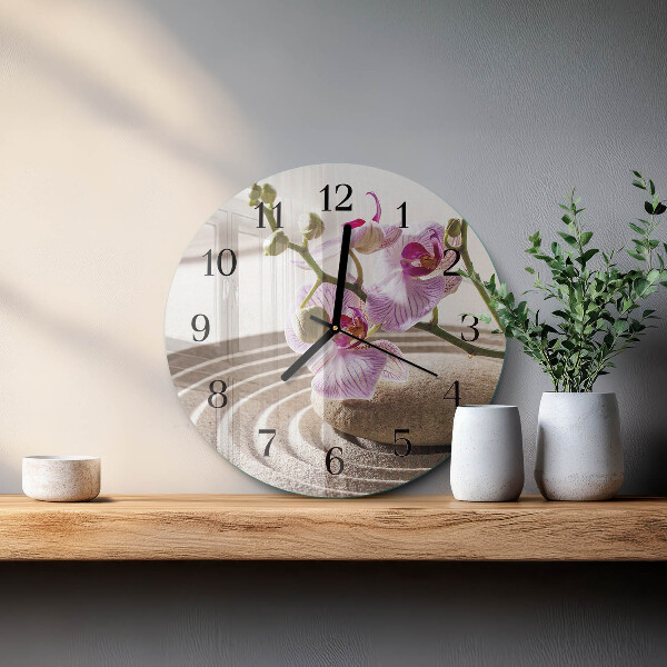 Wanduhr rund Sandorchidee