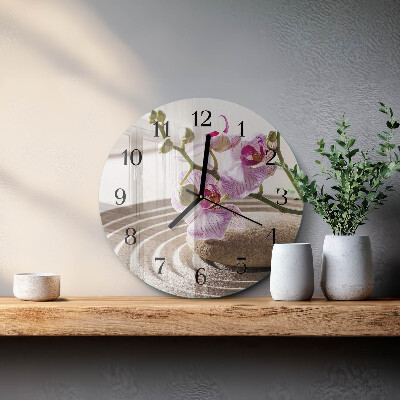 Wanduhr rund Sandorchidee