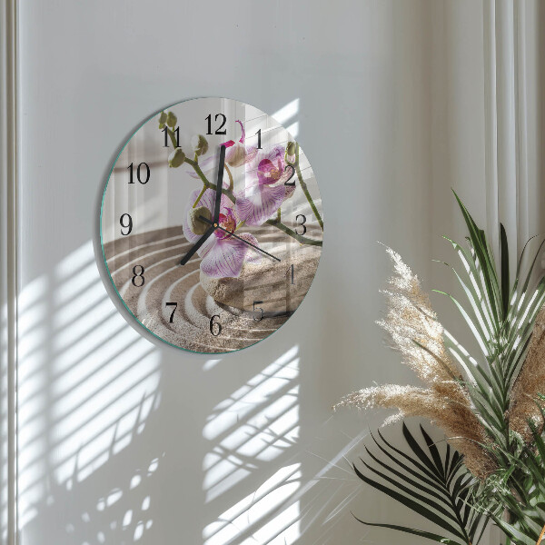 Wanduhr rund Sandorchidee