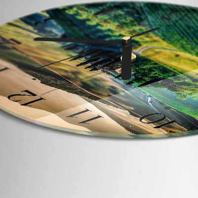 Wanduhr rund Landschaft