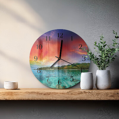 Wanduhr rund Landschaft