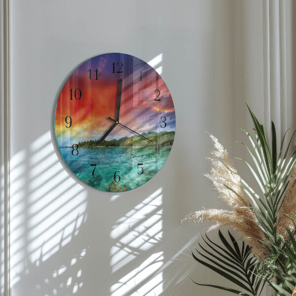 Wanduhr rund Landschaft