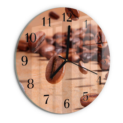 Wanduhr rund Kaffeebohnen