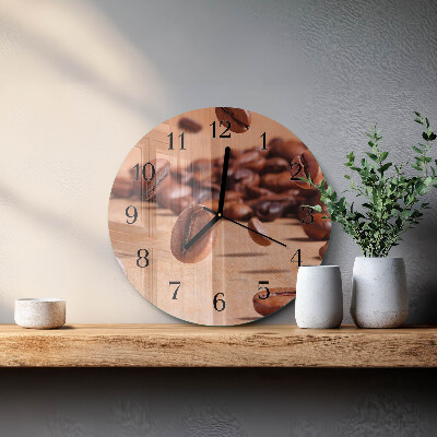 Wanduhr rund Kaffeebohnen