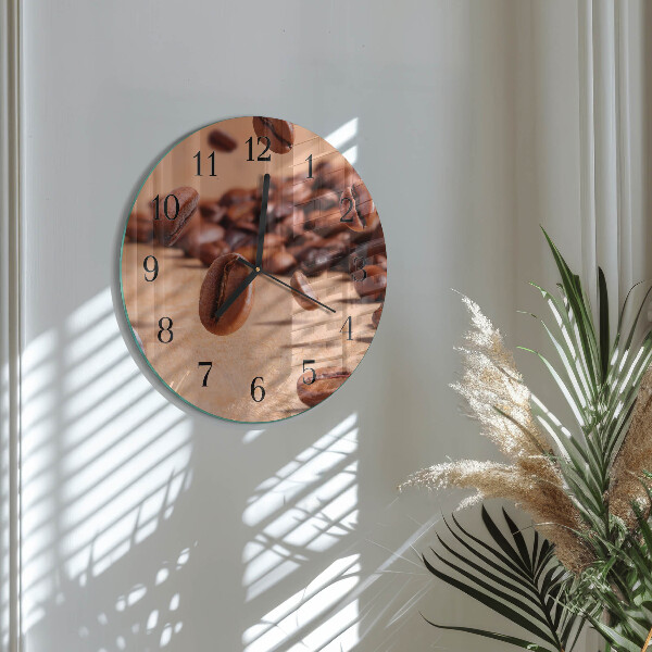 Wanduhr rund Kaffeebohnen