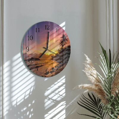 Wanduhr rund Sonnenuntergang