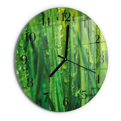 Wanduhr rund Gras