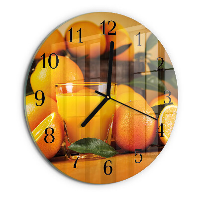 Wanduhr rund Orangen