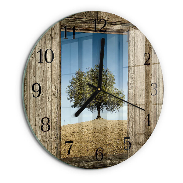 Wanduhr rund Baum