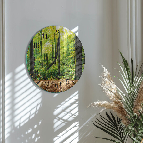 Wanduhr rund Wald