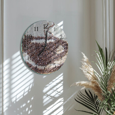 Wanduhr rund Kaffeebohnen