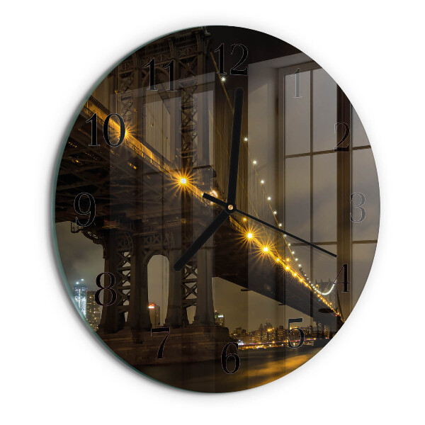 Wanduhr rund Die Nacht der Brücke