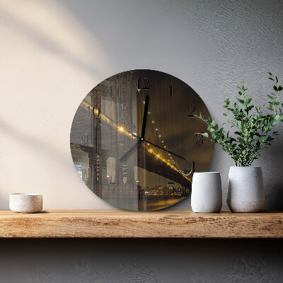 Wanduhr rund Die Nacht der Brücke