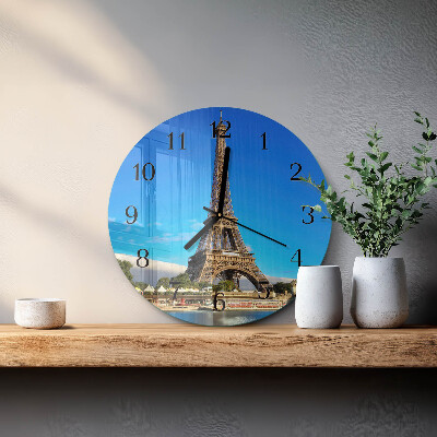 Wanduhr rund Eiffelturm Paris