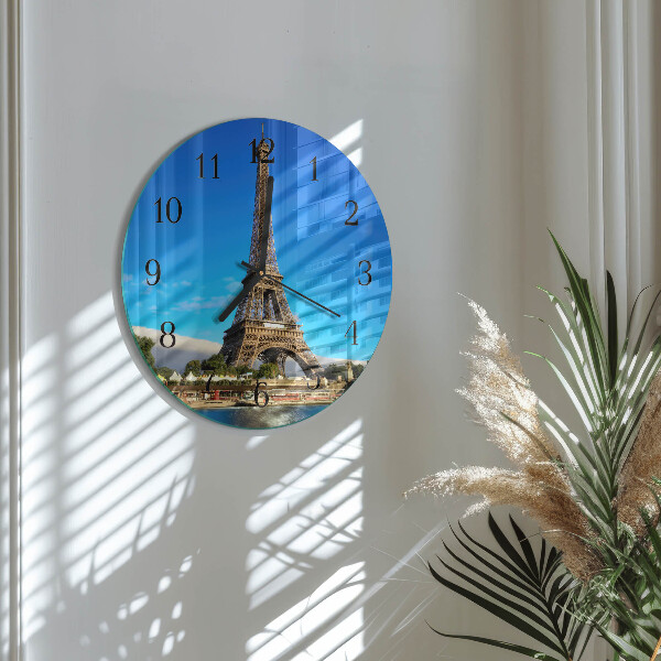 Wanduhr rund Eiffelturm Paris