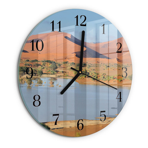Wanduhr rund Wüste