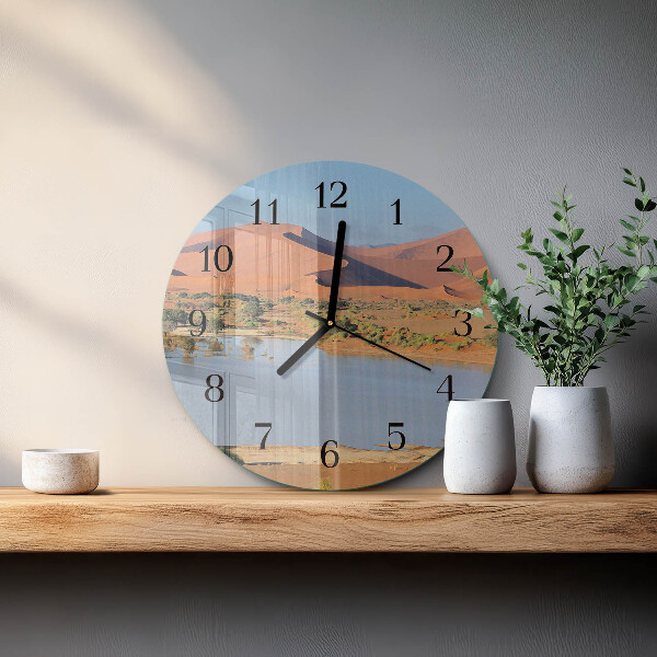Wanduhr rund Wüste