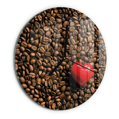Wanduhr rund Kaffeebohnen
