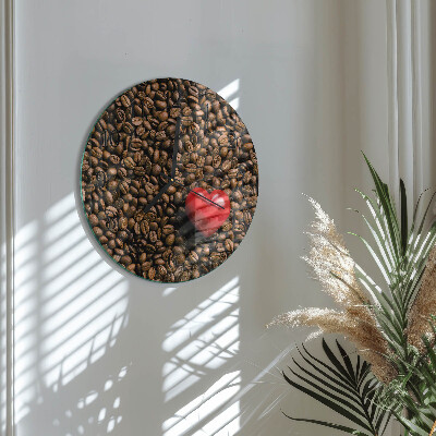 Wanduhr rund Kaffeebohnen