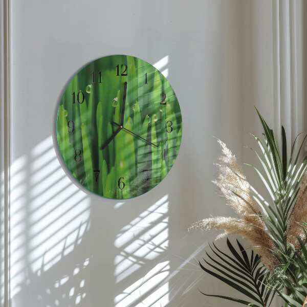 Wanduhr rund Gras