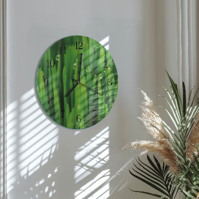 Wanduhr rund Gras