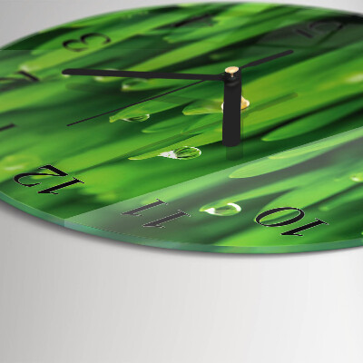 Wanduhr rund Gras
