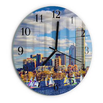 Wanduhr rund Segelboote