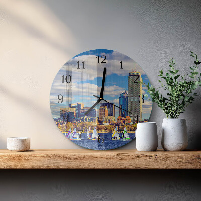 Wanduhr rund Segelboote
